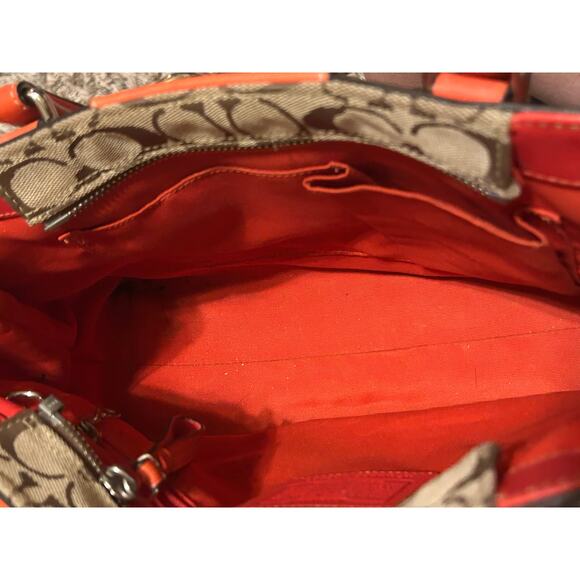 Authentic Y2K Coach Hampton Signature Orange Braided Handbag Satchel Purse - Picture 3 of 16